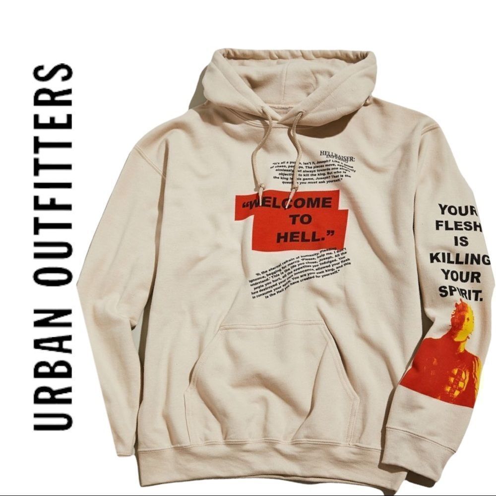 NEW Hellraiser Quotes UO Urban Outfitters Hoodie Sweatshirt S